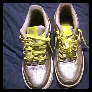 Green and silver nike